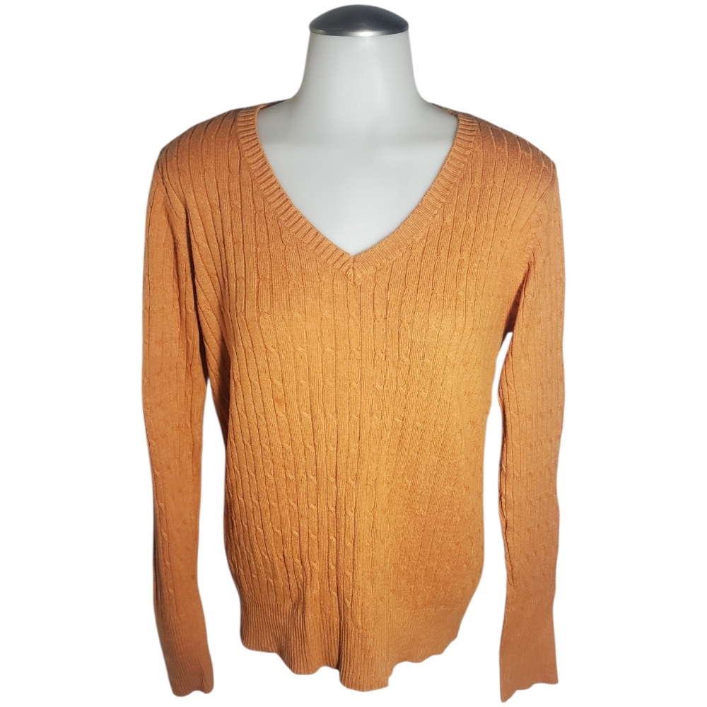 Merona Women's V-Neck Sweater - Warm Orange